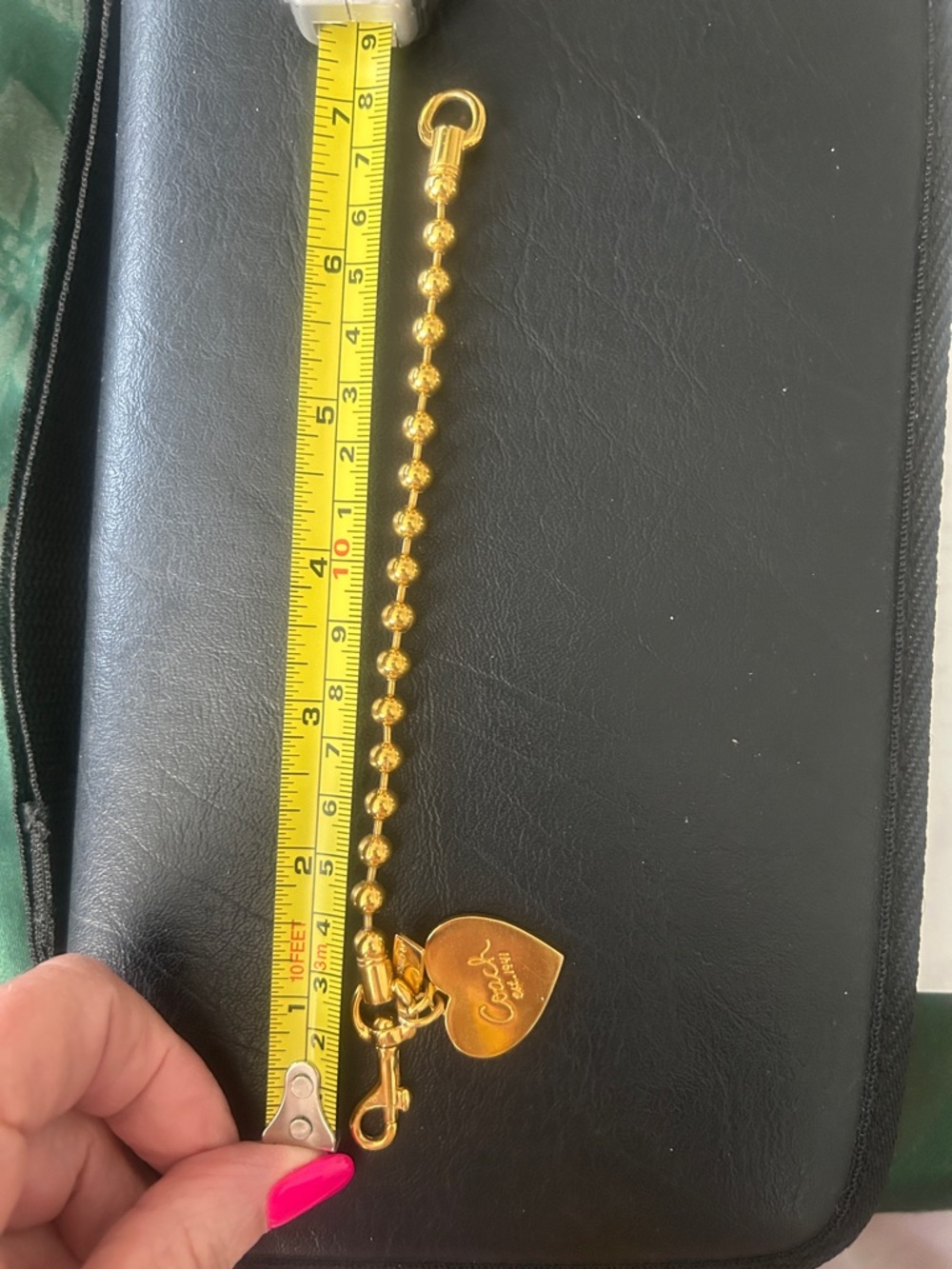 Coach ball chain heart bracelet. Gold tone. - Picture 4 of 6